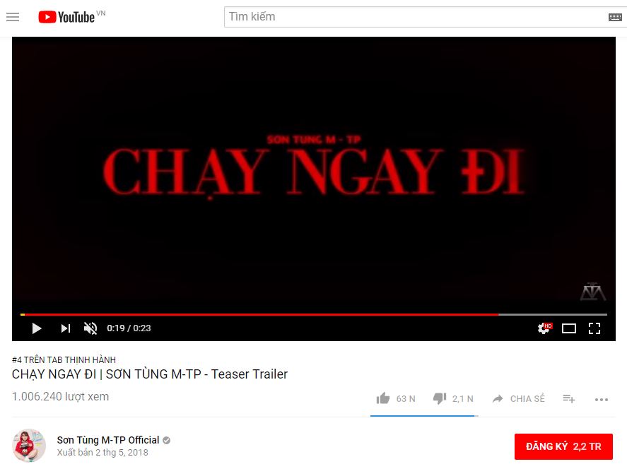 MV Chạy ngay đi: Những con số biết nói cho thấy sức hút của Sơn Tùng M-TP